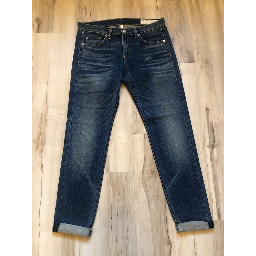 Rag & Bone The Dre Slim Boyfriend Jeans Bradford Wash Indigo Size 27 W1590K880